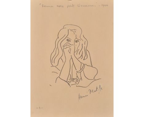 Attrib. Henry Matisse
Femme Avec Poils Desserres 1944
(woman with loose hair)
Print
Signed and stamped on the back
20 x 27cm