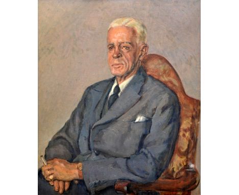 MARY VARDY
Portrait of Peter Vardy seated
Oil on canvas
Signed and dated 1951
60 x 50cm 