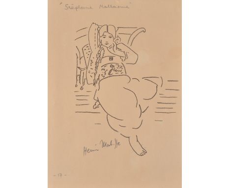Attrib. Henry Matisse
Stephanie Mallarme
Print
Bears signature and stamped to the back
20 x 27cm Condition Report: The signat