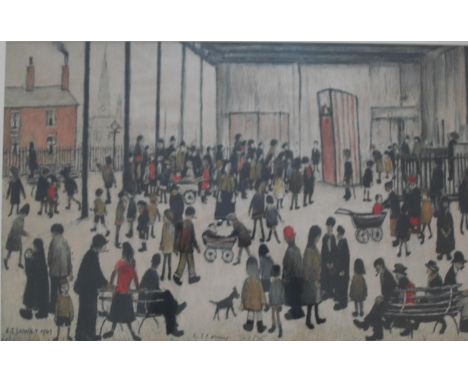 Laurence Stephen Lowry R.A. (1887-1976), 'PUNCH AND JUDY', a signed limited edition lithograph 45/75 signed in pencil to bott
