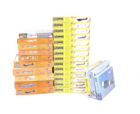 A Collection of Aeroplane model kits. Including a range of civillian and military aircraft nooting Republic P43 Lancer and Ge