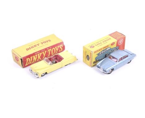 Two Dinky diecast cars. Comprising one Jaguar Mark X no. 142 and one Cadillac Roadster no. 131, both in original boxes, one b