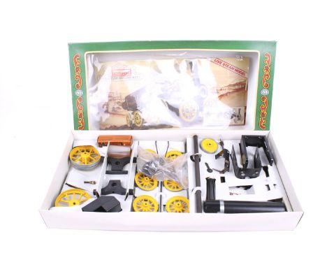 An unbuilt Mamod live steam traction engine kit. Unchecked for completeness, missing instruction manual, in original box.