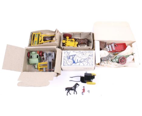 A collection of vintage diecast toys. Mainly farming interest with Britains horse and roller, horse and mower, tractor and re