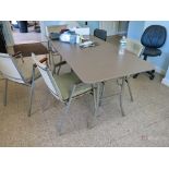 Foldable Cafeteria Table, (6) Cafeteria Chairs