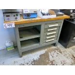 Kennedy 5-Drawer Butcher Block Top Cabinet, 2-Door Storage Cabinet
