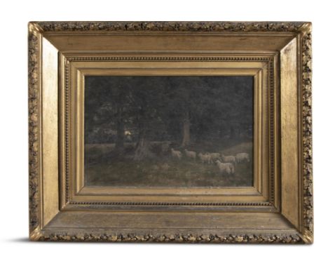 FRENCH SCHOOL (19TH CENTURY)Sheep in a wooded landscapeOil on canvas, 30 x 34cmCondition Report:  - private house collection-
