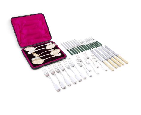 A CASED SET OF BERRY SPOONScomprising four serving spoons and a ladle, London c.1831, maker's mark of William Eaton (c.10 tro