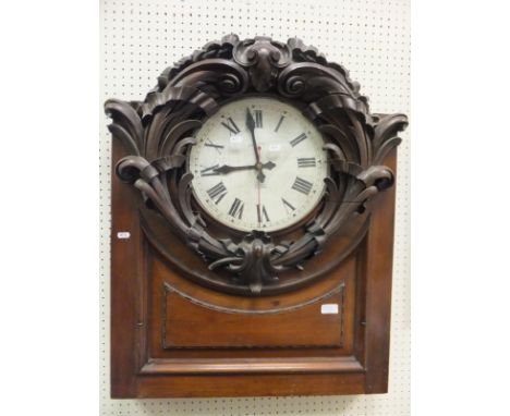 A large Magneta electric wall clock (from a bank), the dial with Roman numerals, housed in a  walnut case CONDITION REPORTS T