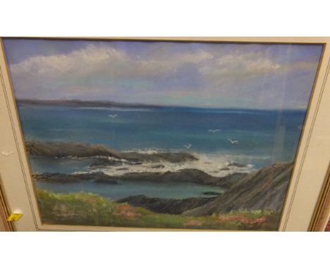 KAY BOUTLAND "Seascape", pastel, signed lower right, and "Thirlmere" a loch scene, by the same hand, together with KENNETH KL