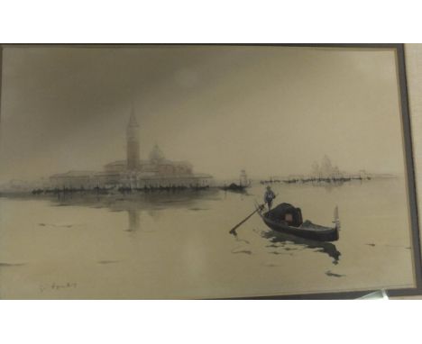 G APPLEBY ? "Venice", study of a gondola with buildings in the background, watercolour, signed lower left, AFTER HENRY THIELE