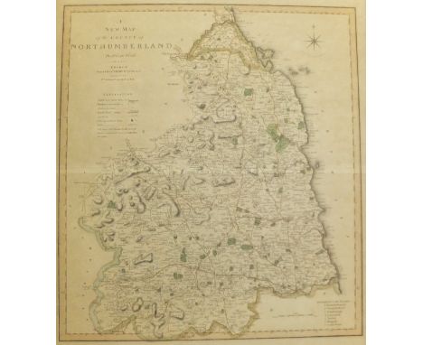 WILLIAM KIPP AFTER GEORGE OWEN "Penbrok Comitatus Olim Pars Demetarvm", a map of Pembrokeshire, black and white engraved map,