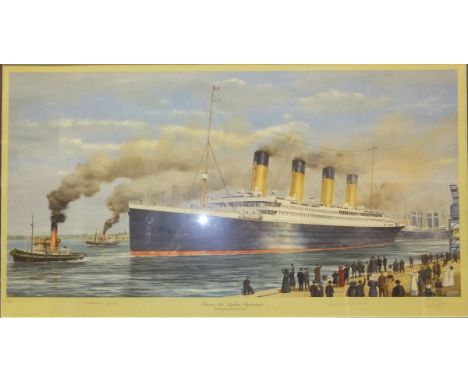 AFTER S W FISHER "Titanic, Maiden Departure", limited edition colour print, No'd. 97/850, signed in pencil lower right and al