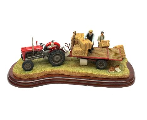 A Border Fine Arts figure group, Loading Up, model no A3448 by Ray Ayres, on wooden base, figure L32cm, with accompanying cer
