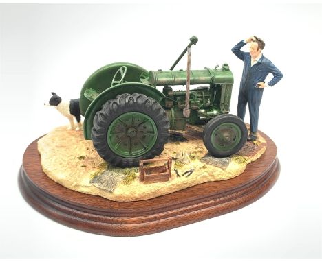 A Border Fine Arts figure group, Won't Start, model no B0299 by Ray Ayres, on wooden base, figure L24cm.  - Condition Report 