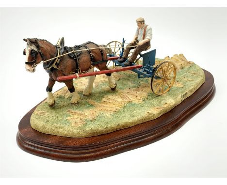 A limited edition Border Fine Arts figure group, Rowing Up, model no B0598 by Ray Ayres, 382/950, on wooden bade, figure L34c