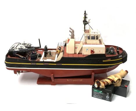 24-Volt radio controlled model of the American tug boat 'Jo-Jo' with full range of deck fittings, two batteries, transmitter,