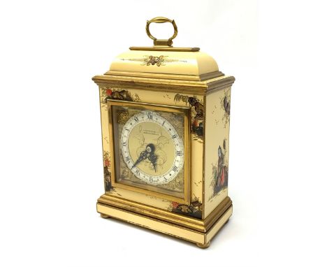 A chinoiserie style mantle clock, the dial marked J R Ogden & Sons London & Harrogate, with later movement, including carry h