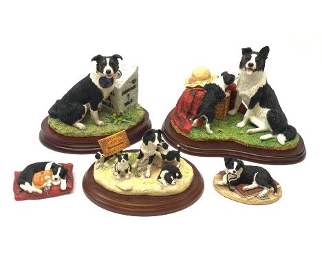 A group of Border Fine Arts figures, comprising Walkies, model no B0860, with box, Families Welcome, model no B0181, Going To