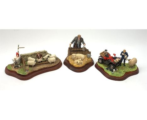 Three Border Fine Arts figure groups, comprising A Helping Hand, model no A5893 by Hans Kendrick, figure L23cm, together with