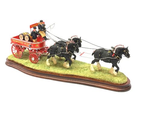 A limited edition Border Fine Arts figure group, The Unicorn,  model no B1203, by Ray Ayres, 14/350, on wooden base, figure L