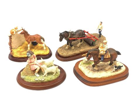 A group of four Border Fine Arts figures, comprising Lightly Rolled, model no A8918, New Friend, model no A6248, with box, Pe
