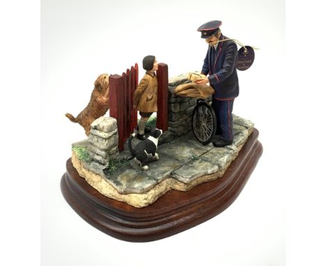 A limited edition Border Fine Arts figure group, Birthday Surprise, model no B0837 by Craig Harding, 29/950, on wooden base, 