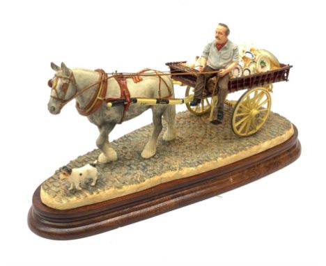 A limited edition Border Fine Arts figure group, Pot Cart, model no B1015 by Ray Ayres, 218/600, on wooden base, figure L31cm