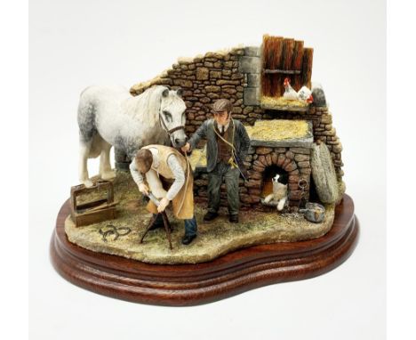 A limited edition Border Fine Arts figure group, Finishing Off, model no B0947 by Hans Kendrick, 610/750, on wooden base, fig