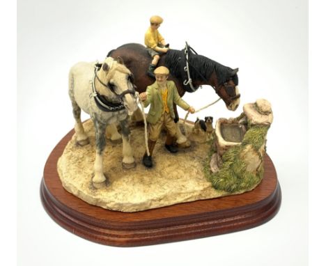 A limited edition Border Fine Arts figure group, You Can Lead a Horse to Water, model no BFA202 by Anne Wall, 40/1500, on woo