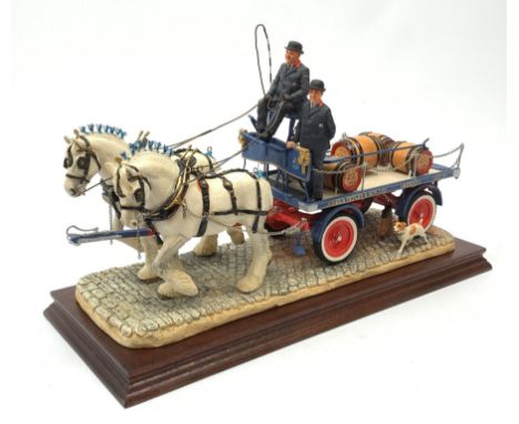A limited edition Border Fine Arts figure group, 'The Gentle Giants' (Tetley's Dray), model no PJ01 by Ray Ayres, 186/750, on