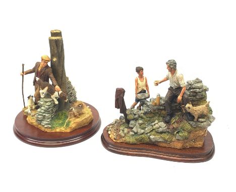 Two limited edition Border Fine Arts figure groups, comprising Out with the Dogs, model no A2647 by Craig Harding, 534/1250, 