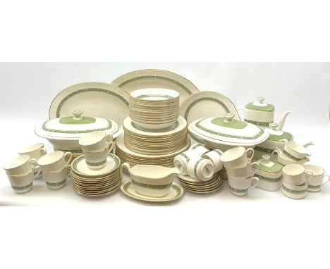 Royal Doulton Rondelay pattern dinner and tea wares, comprising twelve dinner plates, twelve salad plates, thirteen dessert p