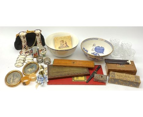 A selection of assorted collectables, to include a cased set of Royal Scott Crystal glasses, Mason's Ironstone bowl, six La R