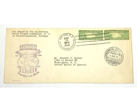 Hindenburg first flight cover, May 10th 1936 - Condition Report 