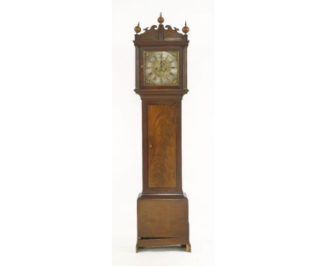 A mahogany longcase clock,18th century, inscribed 'Thomas Austen, Challock', with square brass dial and eight-day movement, d