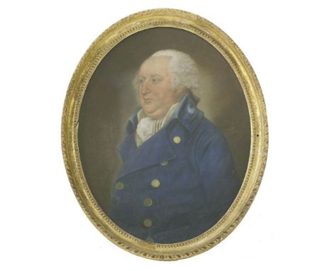 Lewis Vaslet (1742-1808)PORTRAIT OF ROBERT EDWARD PETRE, HALF LENGTH IN A BLUE COATSigned and dated 'L Vaslet fecit Bath 1793