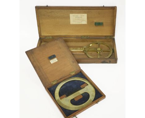 A French brass station pointer,by Lerebours & Secretan, Paris, engraved and with paper label to case,44cm long, anda 360° bra