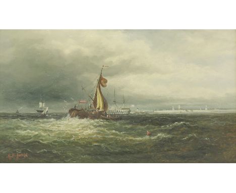 Martin M Jacobi (b.1834)'PORTSMOUTH HARBOUR'Signed, oil on canvas31 x 51cm