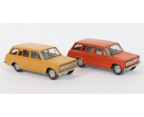 Two Novexport (Russian) A11 Lada 2102 Estate Cars Diecast Models, 1:43 scale,1.mustard body, grey interior, black dashboard, 