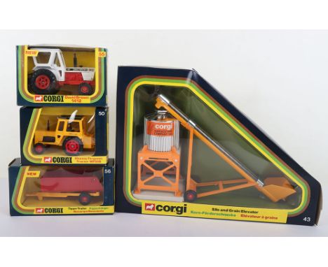 Corgi  43 Silo and Grain Elevator ‘Corgi Harvesting Company Ltd’ 50 Massey Ferguson Tractor MF50B yellow/black body, red plas