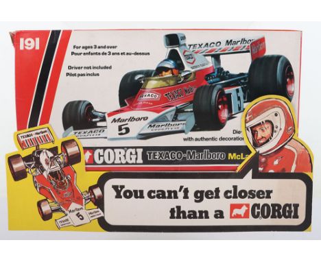 Corgi 191 Texaco-Marlboro McLaren M23F1 Formula 1 Racing Car 1:18 Scale, red/white body, with authentic decoration and take o