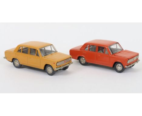 Two Novexport (Russian) A9  Lada 2101 Saloon Cars Diecast Models, 1:43 scale,1.mustard body, grey interior, black dashboard, 