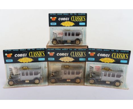 Trade Box of Four Vintage Corgi Classics 9041 Rolls Royce Silver Ghost 1912, silver/black bodies, spoked wheels, in blister p