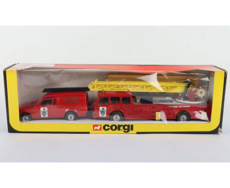 Corgi Toys Code 1 Wiltshire Fire Brigade Dennis T.L. and Ford Escort U.V. Van gift Set, Wiltshire Fire Brigade commissioned C