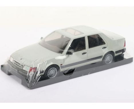 Saab 9000 CD Dealer Promotional Model, 1/20th scale plastic , light grey, black interior, in mint shrunk wrapped condition, m