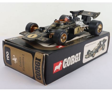 Corgi 190 J.P.S. Lotus Formula 1 Racing Car 1:18 Scale, black/gold body, with authentic decoration and take off wheels, compl