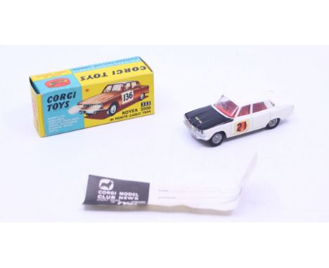 Corgi: A boxed Corgi Toys, Rover 2000 in Monte-Carlo Trim #21, International Rally Finish, Reference No. 322. Original box, g