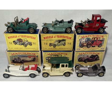 Matchbox: A collection of six assorted boxed Matchbox Models of Yesteryear vehicles to comprise: 1911 Renault Y-2, 1910 Benz 