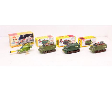 Dinky: A collection of three Dinky Toys, Shado 2 Mobile, 353; together with a U.F.O. Interceptor, 351, complete with a copy b